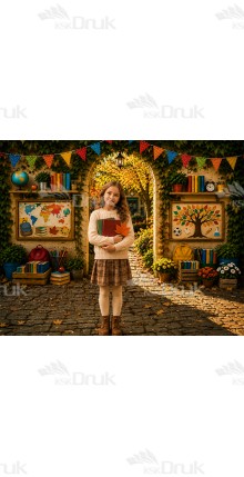 Tło fotograficzne „Jesienna Brama do Szkoły” | 4261